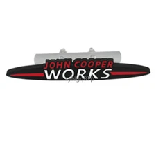 Black/W John Cooper Works Emblem Front Grille Badge 9cm For JCW R56 R57 R60 R61