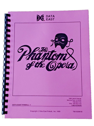 The Phantom of the Opera - East Pinball Machine  manual