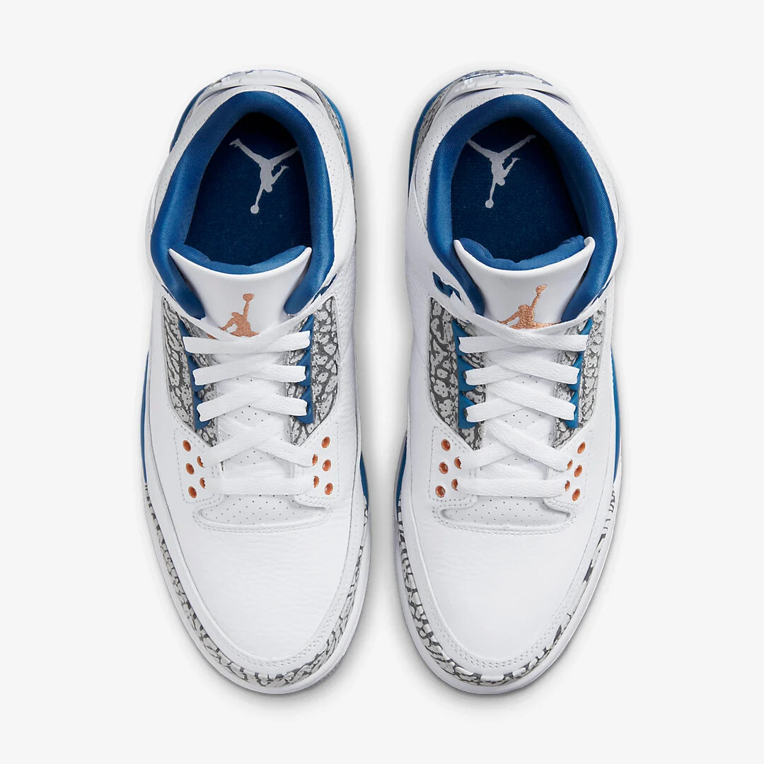 Nike Air Jordan Retro 3 Wizards White Blue Cement Gray Grey