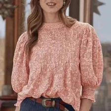 SUNDANCE CATALOG Grand Fleur Top in Sienna Floral Size X Small