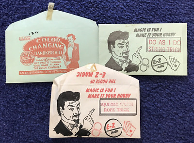 E-Z MAGIC TRICKS LOT-COLOR CHANGING HANDKERCHIEF-SQUIRMY WORM-DO AS I DO