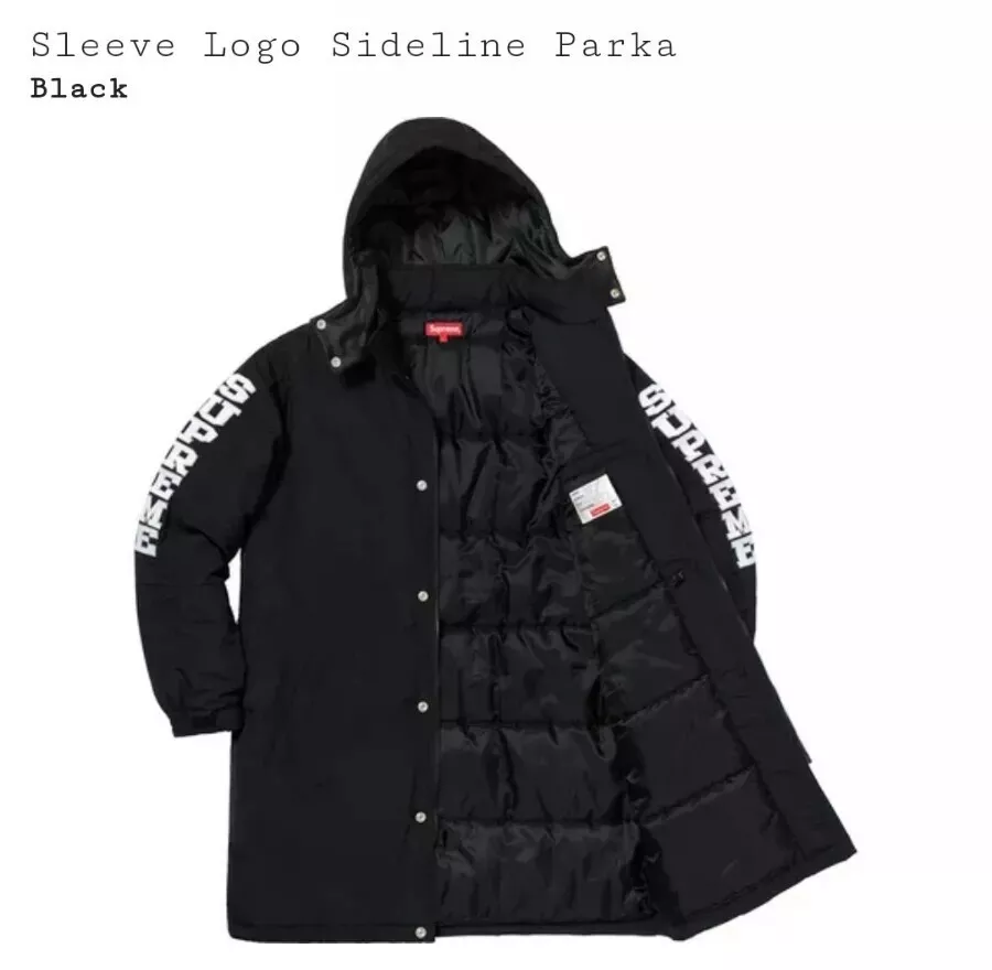 Supreme Sleeve Logo Sideline Parka XL Black