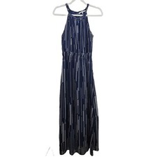 Collective Concepts Blue Polka Dot Maxi Dress Size Small