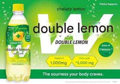 Pokka Sapporo Kireto Lemon W Lemon 500ml x 24 bottles Carbonated