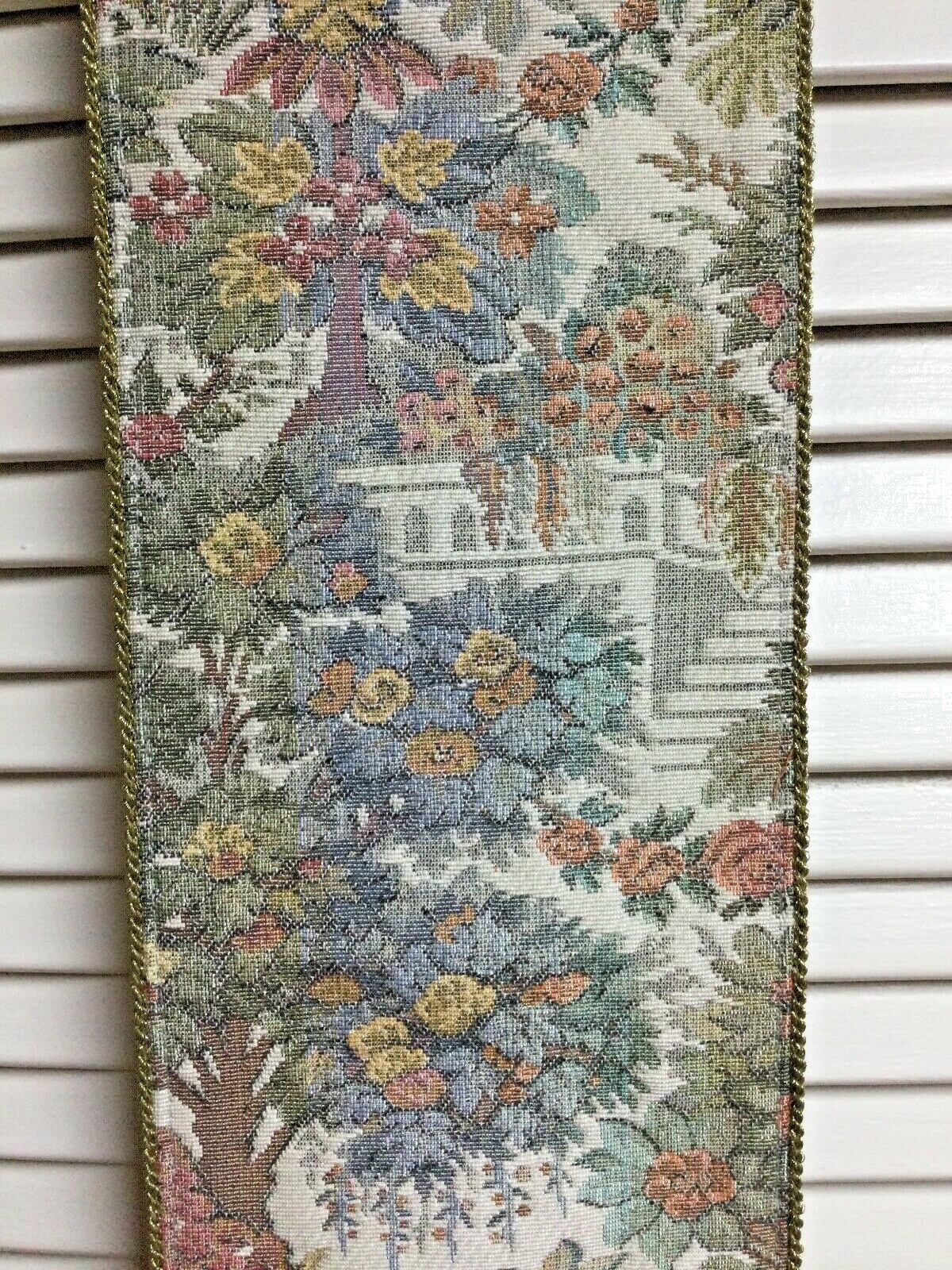 Vintage Corona Decor Tapestry Bell Pull Wall Hanging Brass Gardens 51