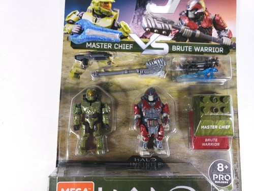 Mega Construx Halo Infinite Master Chief VS Brute Warrior Figure Confezione da 2 NUOVO - Foto 7 di 7