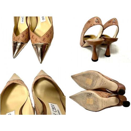 上品♡【Jimmy Choo】LIYA65 バックストラップ付きパンプス 完売色あり！ジミーチュウ 偽物 Liya 65 JCロゴ柄 スリング
