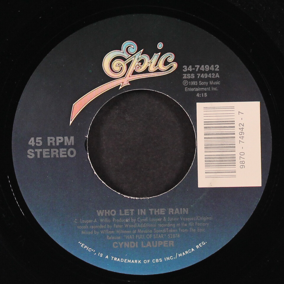 CYNDI LAUPER: who let in the rain EPIC 7
