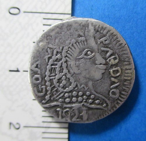 PORTUGUESE INDIA PARDAO 300 REIS 1827 RULER PEDRO IV SILVER GOA KM 247 #1178# - Picture 3 of 3