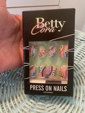 Betty Cora Nails colorful pattern press on nails New in Box
