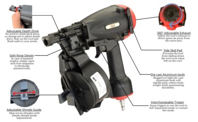 3PLUS11Gauge15Degree3/4to1-3/4''Coil RoofingNailer VeryGoodCondition MoreAtStore
