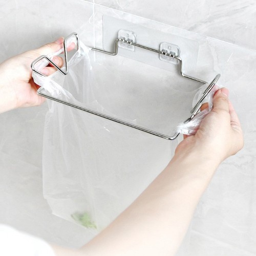 Edelstahl über Tür Plastiktüte Halter Set für Küchen Bad Schränke - Bild 4 von 8