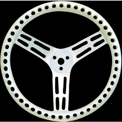 Longacre 52-56835, One Natural Aluminum Steering Wheel 14In Dished Drilled Natur