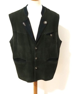 Lekra Trachten Herren Leder Weste Grösse 56 Wildbock Leder S609