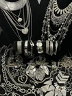 Vtg/Now Silver-Tone Costume Jewelry Lot Wearable Resell Crafts 4 lbs