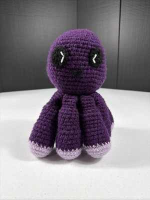 Handmade Crochet Octopus Plush Purple Amigurumi Stuffed Toy 
