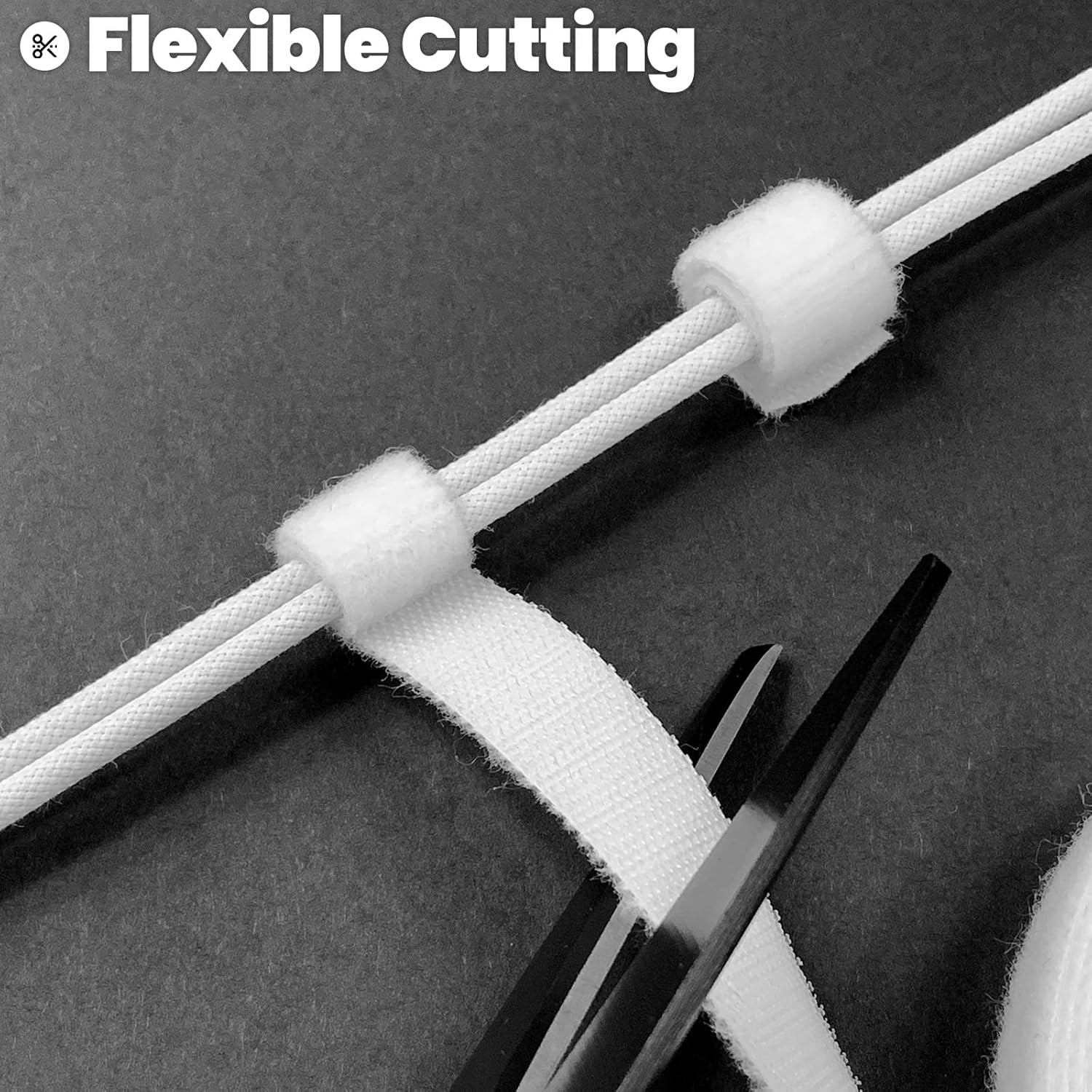 Double-Sided Hook and Loop Straps, Self-Gripping, 1/2 Inch, Cut to Length, Heavy