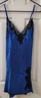 VTG NWOT FREDERICK'S OF HOLLYWOOD Nightie Chemise Slip Dress Blue Satin Large — photo 1