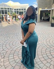 Xscape Teal Sleeveless Bridesmaid Dress Formal Gown Regular Size 14