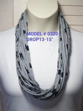 Unique Gift! T-Shirt Yarn Infinity Scarf Fabric Necklace 320