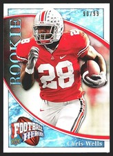 2009 Upper Deck Heroes Blue Rookie /99 #107 Chris Wells Ohio State Football Card. rookie card picture