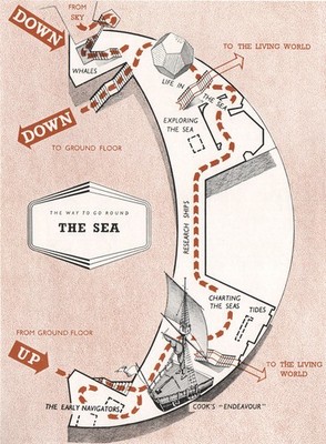 FESTIVAL OF BRITAIN. Das Meer Ausstellung. Tourenplan 1951 alte Vintage Kartenkarte