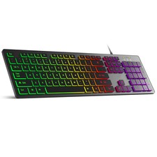 Computer Gaming Keyboard Light Backlit RGB Mute wired keyboard USB office home R