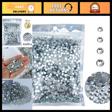 4320 Pcs SS20 Flatback Rhinestones - Clear Craft Gems for DIY, Nails, Costumes,