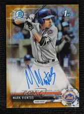 2017 Bowman Draft Chrome Pick Gold Wave Refractor 19/50 Mark Vientos Auto 13iq