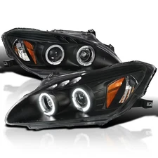 SPEC-D Tuning Projector Headlights Honda S2000 AP2 (04-09) Halo w/ LED - Black