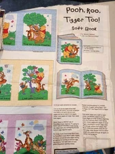 Pooh Roo & Tigger Too! Fabric Book Panel! Complete! Uncut! RARE! OOP!
