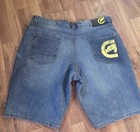 Ecko Unltd. Men's Blue Medium Wash Denim Jean Shorts Relaxed Fit Logo 5-Pocket — photo 5