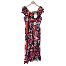 NEW Ivy City Co. Havana Sleeveless Floral Chiffon Maxi Dress Large L NWT