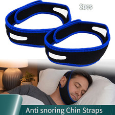 2 Pack Anti Snore Chin Strap Stop Snoring Belt Sleep Apnea Support Solution