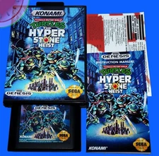 TESTED Sega GENESIS Turtles TMNT HYPERSTONE HEIST Completed NEW Case Manual Reg