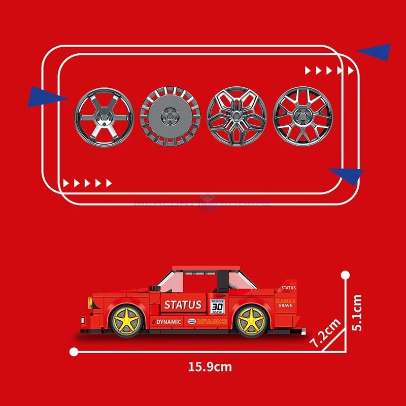 MOC Compatible LEGO - Set de construction voiture BMW E30 Rouge Racing - Photo 4/4