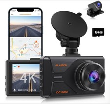 Dash Cam Front and Rear, 4K/2K Full HD Dash Camera for Cars, Built-in WiFi GPS