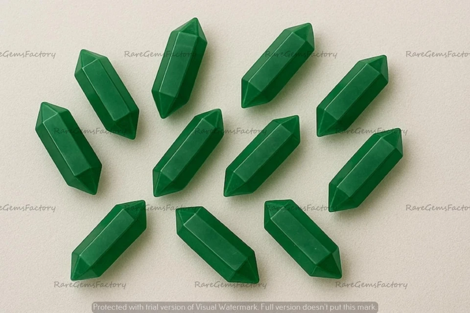 Natural Green Onyx Pencil Cut Gemstone for Bright Green Elegant Jewelry Designs - Image 4 of 4