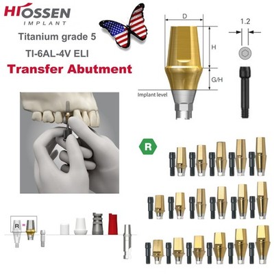 Dental Regular Straight Internal Hex Transfer Abutment Fit Hiossen ET/Osstem TS