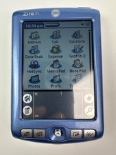 Palm Zire 71 PDA Organizer Camera Stylus Cradle Charger WORKS Vintage Blue SD