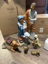 Willow Tree Christmas Story Nativity Susan Lordi Demdaco M&J Shepherd and Stable