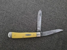 Vintage Case XX 3254 Trapper Knife, Yellow Composite Handles 