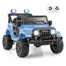 12V Kids Ride on Truck Car with Remote Control Threaded Wheels 3 Speeds LED