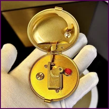 Ultra-thin Portable Compact Powder Cake-shaped Open Cover Ignition Retro