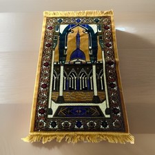 Islamic Prayer Rug Vefateks Made In Turkey Turkish Tapestry Velvet 27x43 Gold