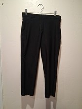 Tahari Women  s Pull On Pants Slacks Stretchy Ankle Pockets Black Minimal Sz M