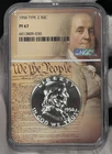 1956 Type 2 Proof Franklin Half Dollar 50C NGC PF67 PR67 Silver 'We The People'