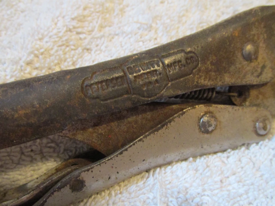 Vintage Petersen Dewitt 7CR Vise Grip 7" Curved Jaws Locking pliers made in USA - Image 3 of 3