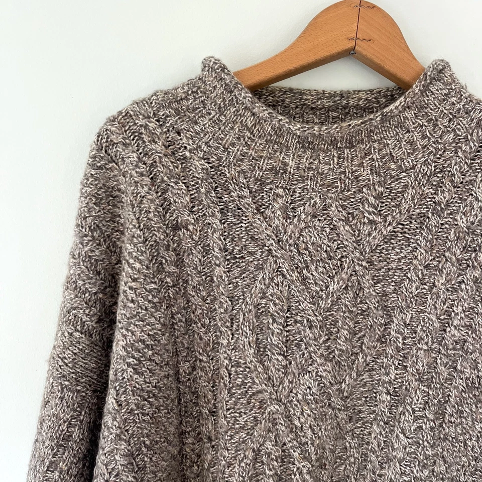 Vintage Cotton/Wool Cable Knit Sweater Sz Large - Image 2 of 4