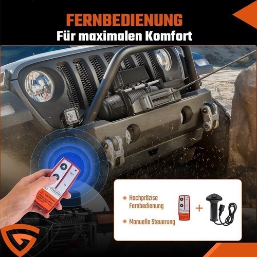 Elektrische Seilwinde 12V 13000LBS 5909KG Motorwinde Offroadwinde Stahlseil Funk - Bild 5 von 15